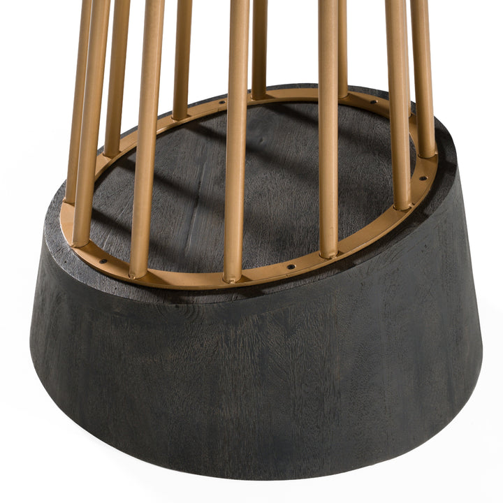 Cotopaxi - Modern Charcoal + Brass Round Dining Table