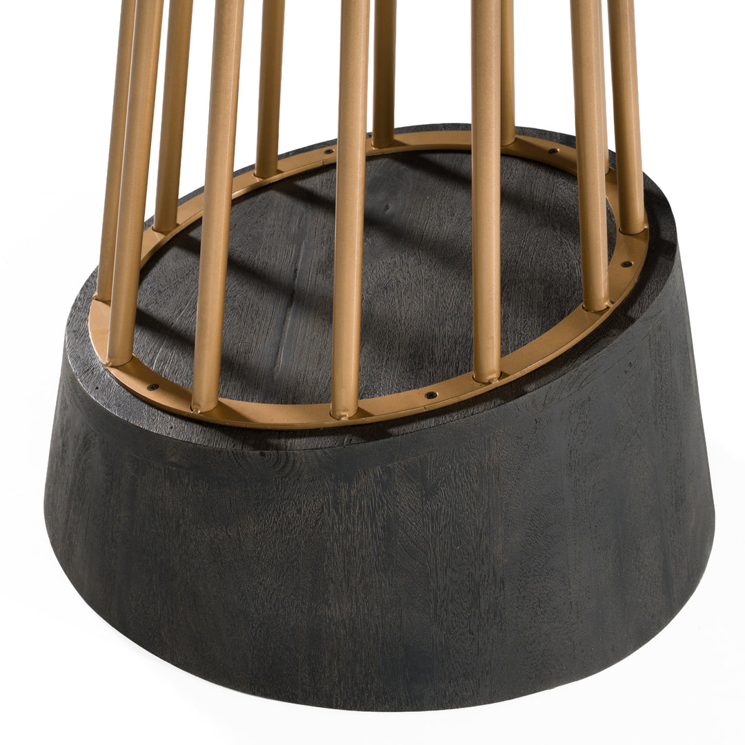 Cotopaxi - Modern Charcoal + Brass Round Dining Table