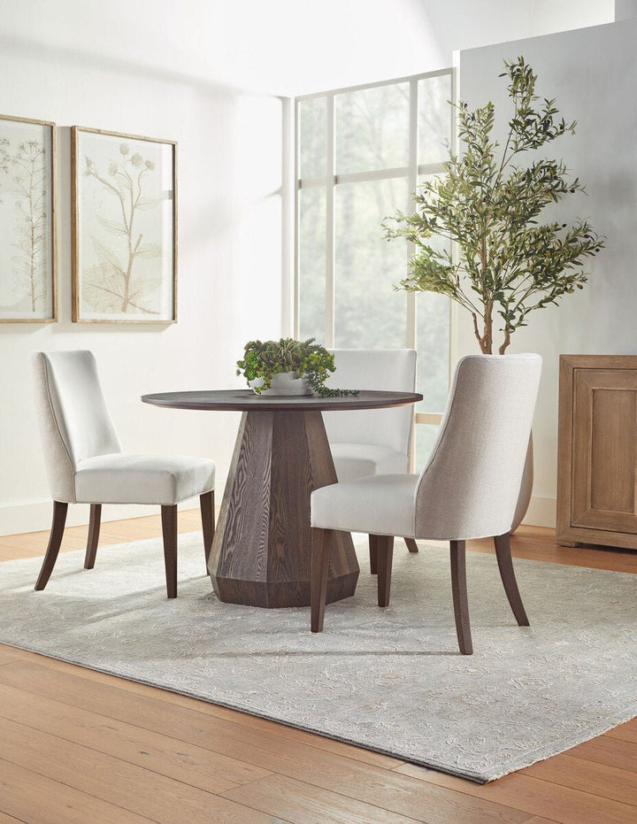 Coulter 54" Round Dining Table - Burnished Brown Ash Round Dining Table modern furniture Contempo Furniture
