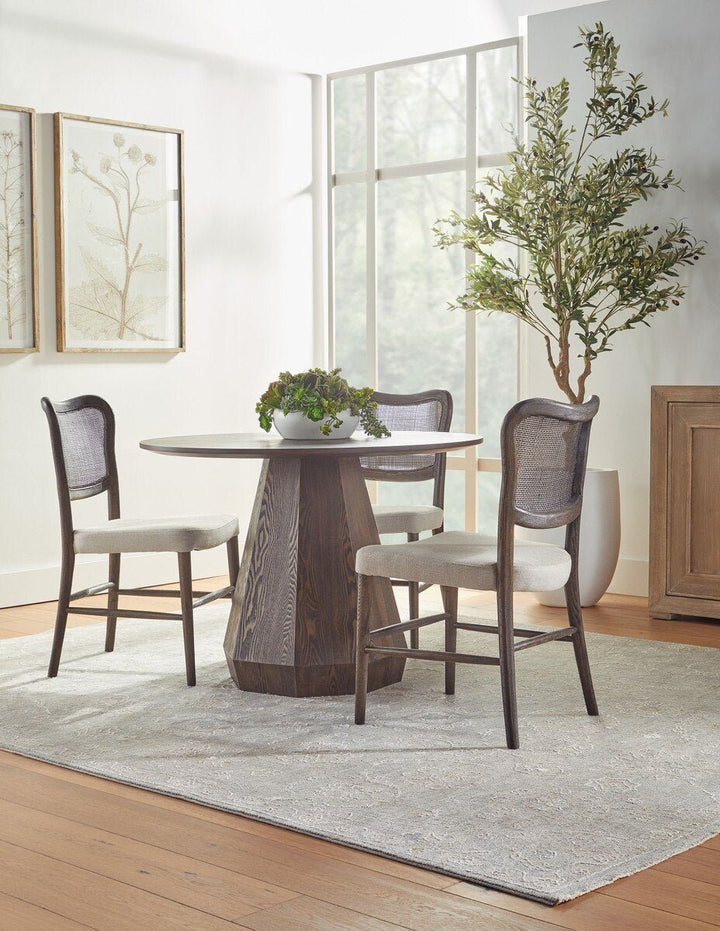Coulter 54" Round Dining Table - Burnished Brown Ash Round Dining Table modern furniture Contempo Furniture