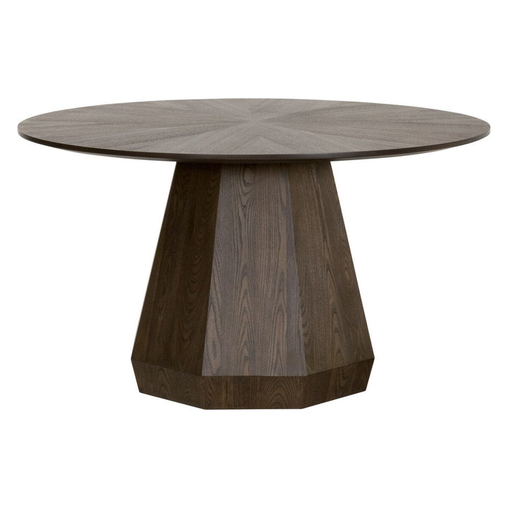 Coulter 54" Round Dining Table - Burnished Brown Ash Round Dining Table modern furniture Contempo Furniture