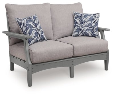 Cove Beach Outdoor Loveseat with Cushion - Gray | Ashley Furniture