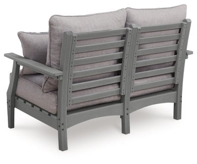 Cove Beach Outdoor Loveseat with Cushion - Gray Loveseat modern furniture Contempo Furniture