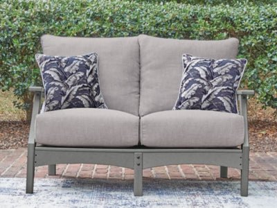 Cove Beach Outdoor Loveseat with Cushion - Gray Loveseat modern furniture Contempo Furniture