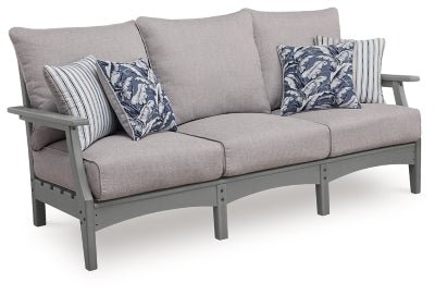 Cove Beach Outdoor Sofa with Cushion - Gray | Ashley Furniture