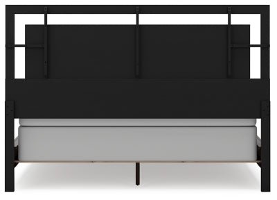 Covetown California King Panel Bed - Dark Brown Panel Bed modern furniture Contempo Furniture
