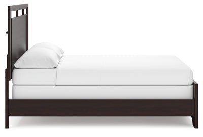 Covetown California King Panel Bed - Dark Brown Panel Bed modern furniture Contempo Furniture