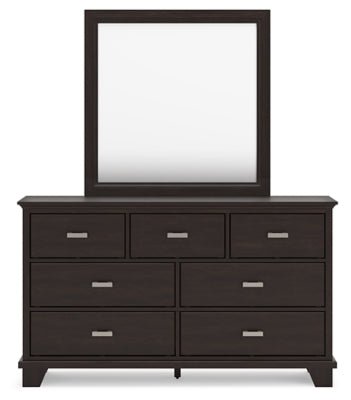 Covetown Dresser and Mirror - Dark Brown Dresser &amp; Mirror modern furniture Contempo Furniture