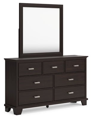 Covetown Dresser and Mirror - Dark Brown | Ashley Furniture