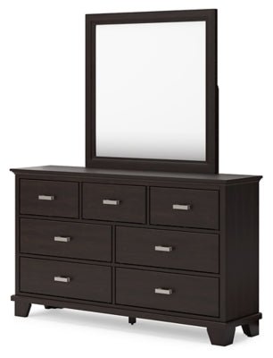 Covetown Dresser and Mirror - Dark Brown Dresser &amp; Mirror modern furniture Contempo Furniture