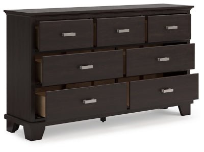 Covetown Dresser - Dark Brown Dresser modern furniture Contempo Furniture