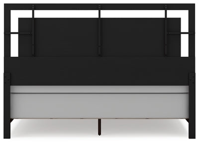 Covetown King Panel Bed - Dark Brown Panel Bed modern furniture Contempo Furniture