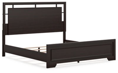 Covetown King Panel Bed - Dark Brown Panel Bed modern furniture Contempo Furniture