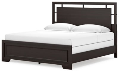 Covetown King Panel Bed - Dark Brown Panel Bed modern furniture Contempo Furniture