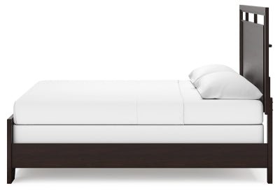 Covetown King Panel Bed - Dark Brown Panel Bed modern furniture Contempo Furniture