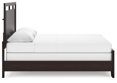 Covetown King Panel Bed - Dark Brown Panel Bed modern furniture Contempo Furniture