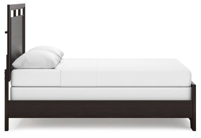 Covetown Queen Panel Bed - Dark Brown Panel Bed modern furniture Contempo Furniture