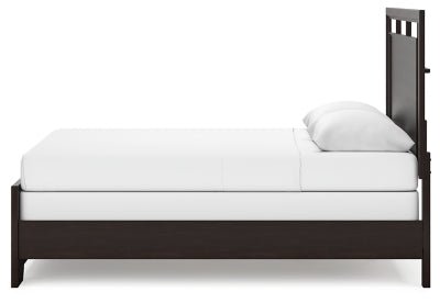 Covetown Queen Panel Bed - Dark Brown Panel Bed modern furniture Contempo Furniture