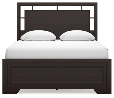 Covetown Queen Panel Bed - Dark Brown Panel Bed modern furniture Contempo Furniture