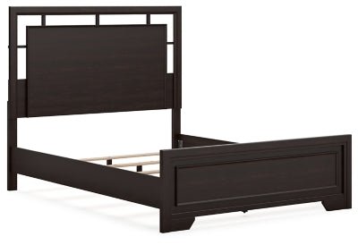 Covetown Queen Panel Bed - Dark Brown Panel Bed modern furniture Contempo Furniture
