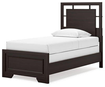 Covetown Twin Panel Bed - Dark Brown Panel Bed modern furniture Contempo Furniture