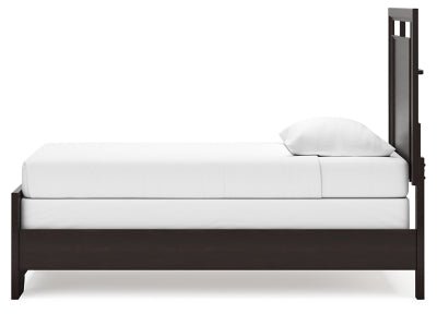 Covetown Twin Panel Bed - Dark Brown Panel Bed modern furniture Contempo Furniture