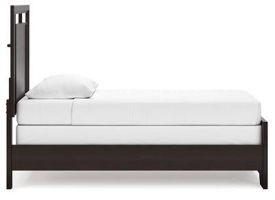 Covetown Twin Panel Bed - Dark Brown Panel Bed modern furniture Contempo Furniture