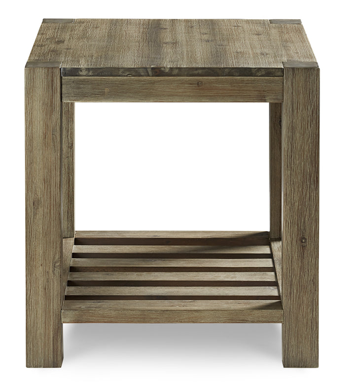 Modus Furniture 3E8722 Canyon Solid Wood Rectangular End Table In Washed Grey