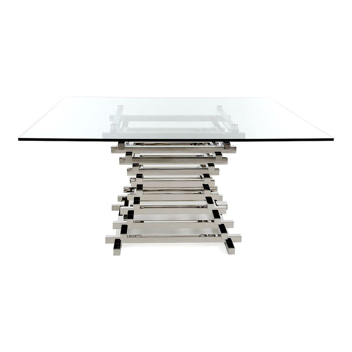 Crawford Modern Clear Glass Square Dining Table