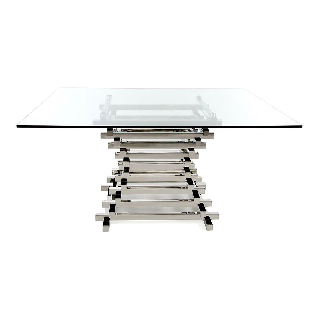 Crawford Modern Clear Glass Square Dining Table