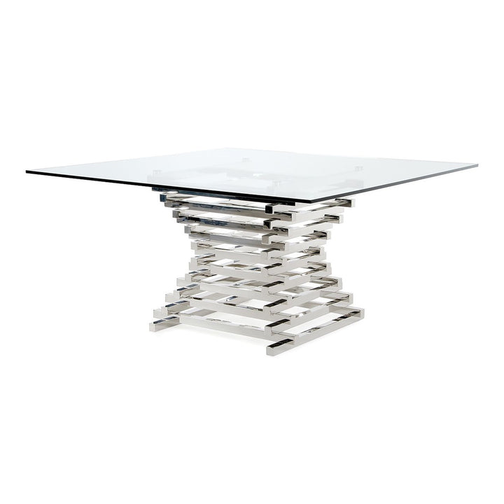 Crawford Modern Clear Glass Square Dining Table