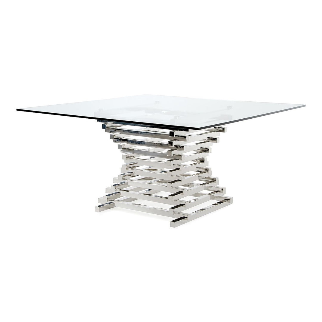 Crawford Modern Clear Glass Square Dining Table