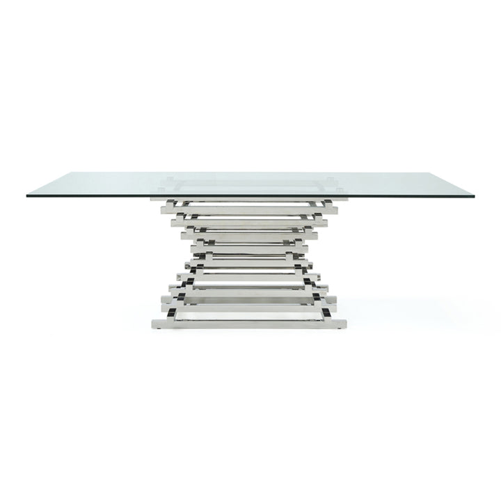 Crawford Modern Rectangular Glass Dining Table