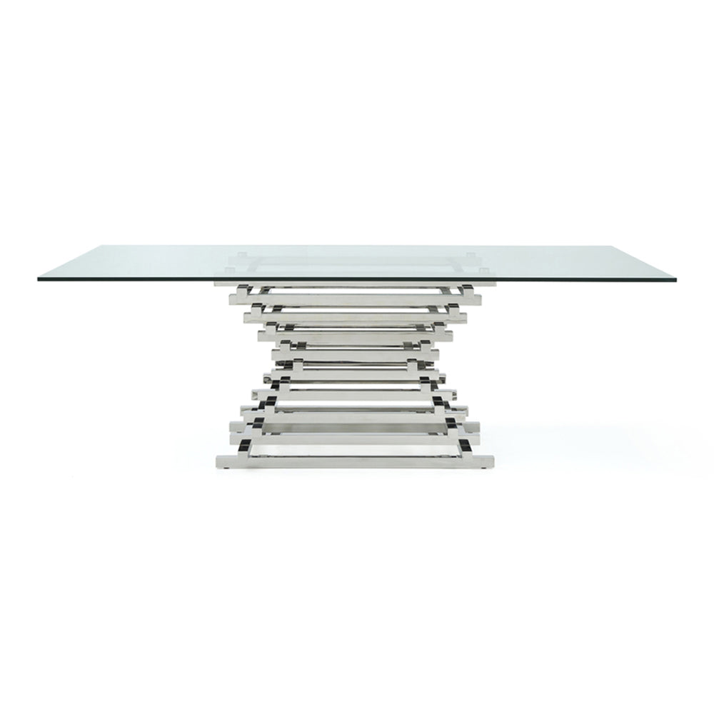 Crawford Modern Rectangular Glass Dining Table