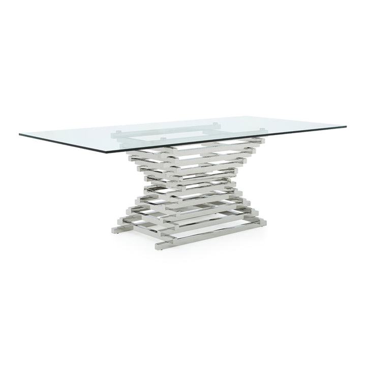Crawford Modern Rectangular Glass Dining Table