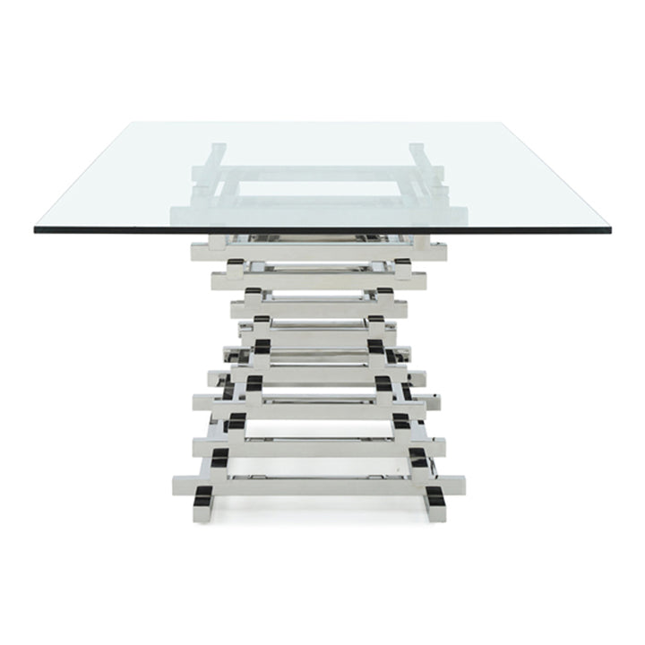 Crawford Modern Rectangular Glass Dining Table