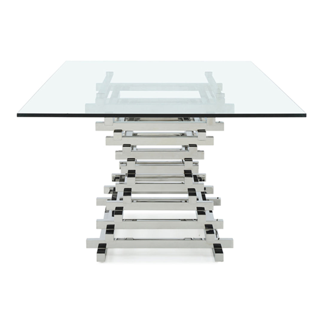 Crawford Modern Rectangular Glass Dining Table