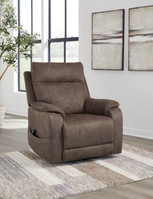 Crestmeade Power Lift Recliner - Dark Brown Power Lift Recliner modern furniture Contempo Furniture