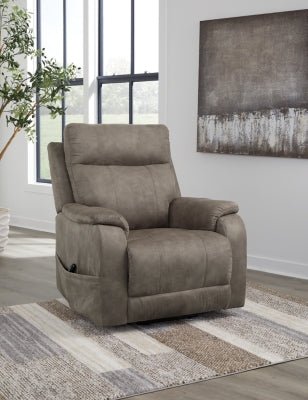 Crestmeade Power Lift Recliner - Dark Gray Power Lift Recliner modern furniture Contempo Furniture