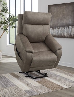 Crestmeade Power Lift Recliner - Dark Gray Power Lift Recliner modern furniture Contempo Furniture