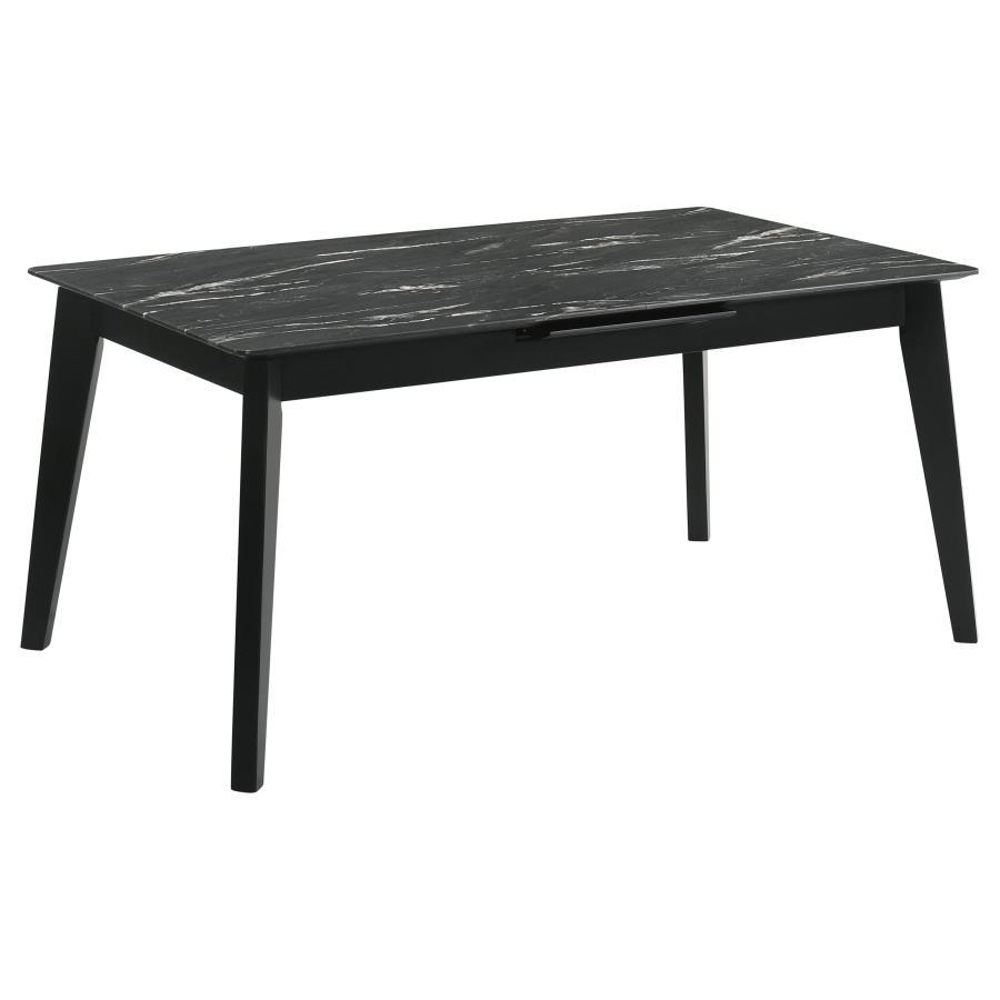 Crestmont - 5 Piece Extension Leaf Dining Table Set - Black 5 - Piece Dining Room Set modern furniture Contempo Furniture