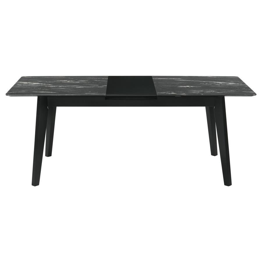 Crestmont - 7 Piece Extension Leaf Dining Table Set - Black 7 - Piece Dining Room Set modern furniture Contempo Furniture