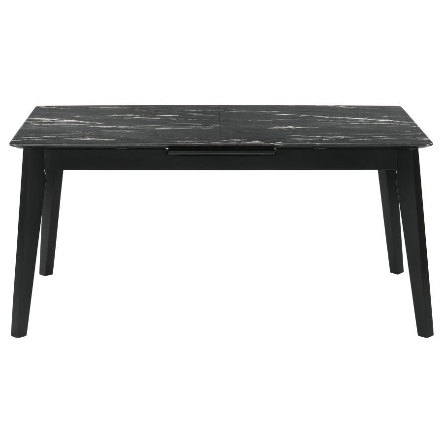 Crestmont - 7 Piece Extension Leaf Dining Table Set - Black 7 - Piece Dining Room Set modern furniture Contempo Furniture