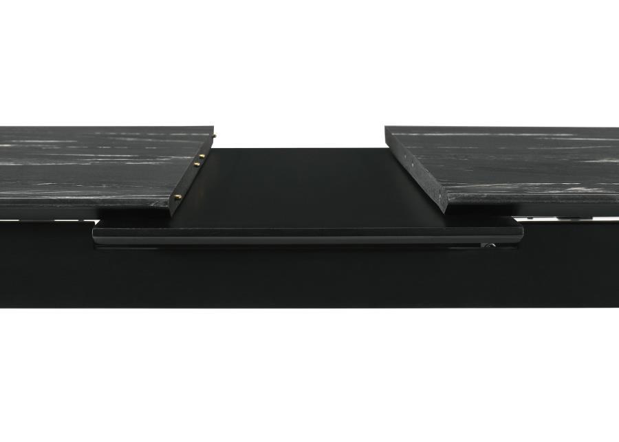 Crestmont - Extension Dining Table Faux Marble - Black Dining Table with Extension modern furniture Contempo Furniture