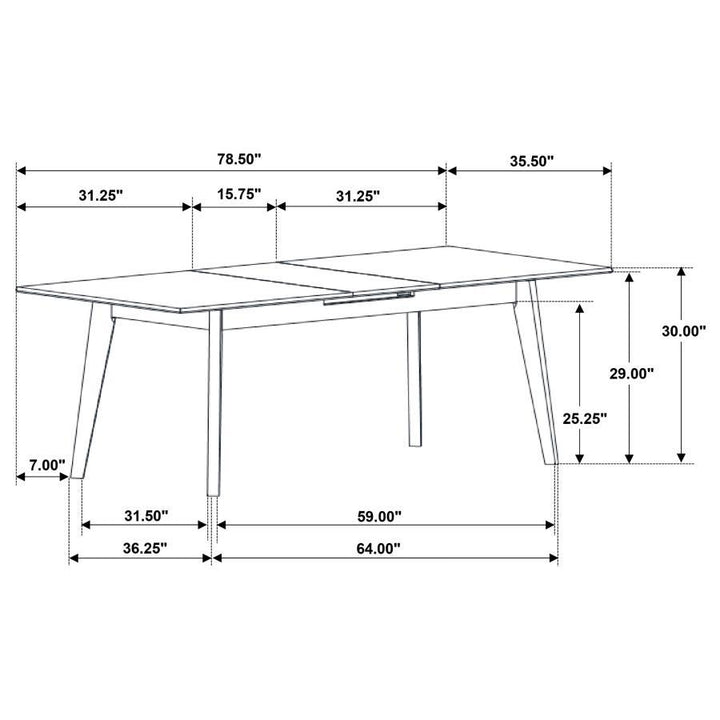 Crestmont - Extension Dining Table Faux Marble - Black Dining Table with Extension modern furniture Contempo Furniture