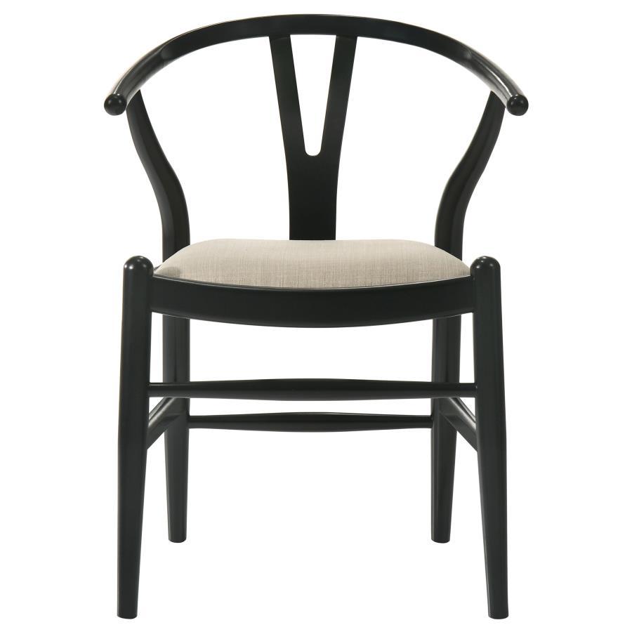 Crestmont - Wood Wishbone Dining Side Chair (Set of 2) - Black Chair Set modern furniture Contempo Furniture
