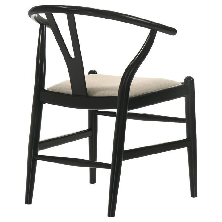 Crestmont - Wood Wishbone Dining Side Chair (Set of 2) - Black Chair Set modern furniture Contempo Furniture