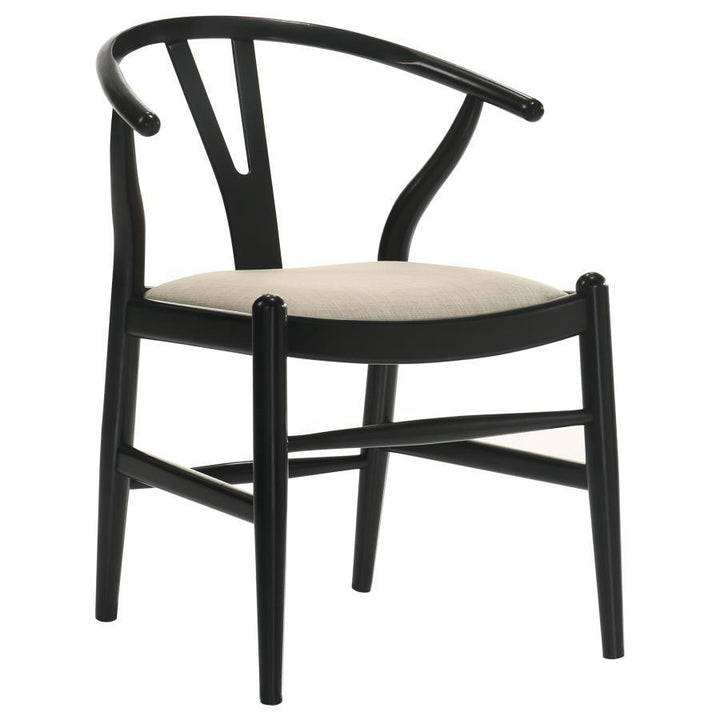 Crestmont - Wood Wishbone Dining Side Chair (Set of 2) - Black Chair Set modern furniture Contempo Furniture