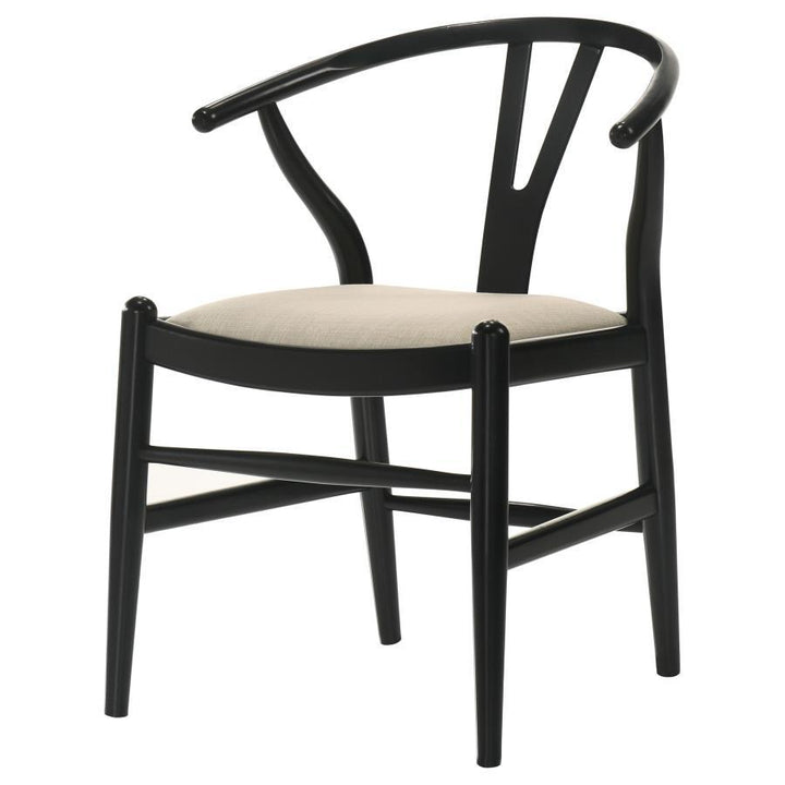 Crestmont - Wood Wishbone Dining Side Chair (Set of 2) - Black Chair Set modern furniture Contempo Furniture