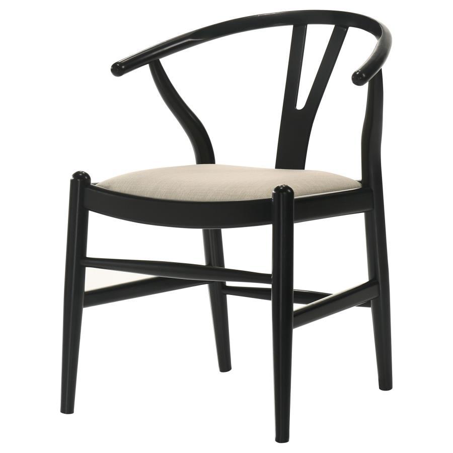 Crestmont - Wood Wishbone Dining Side Chair (Set of 2) - Black Chair Set modern furniture Contempo Furniture